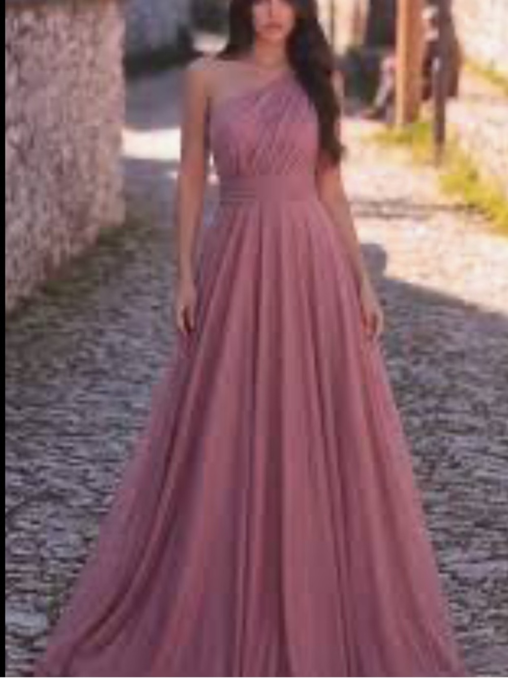 Azazie One Shoulder Pink Dress